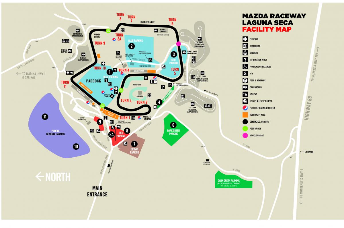 Mazda Raceway Location Map Outline Paths